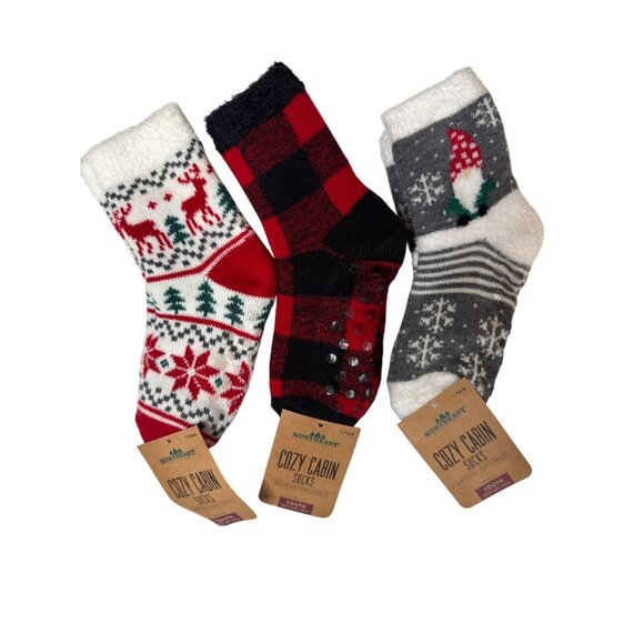 Northeast Outfitter NWT 3 Pairs Cozy Cabin YOUTH Non-Skid Socks 10K-4 - Picture 1 of 1